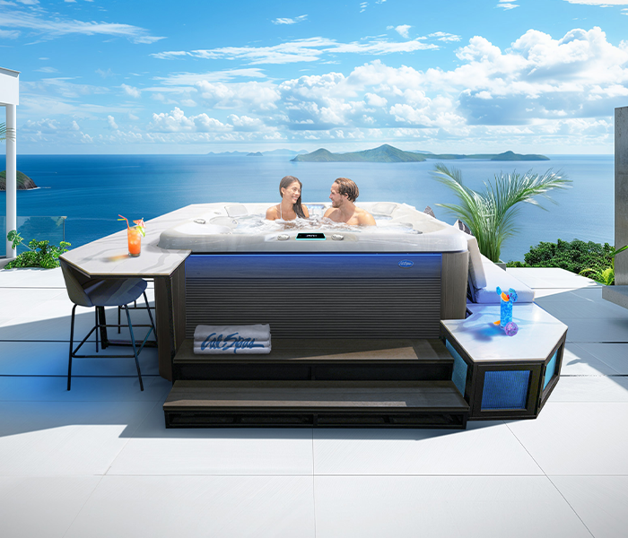 Calspas hot tub being used in a family setting - Huntersville